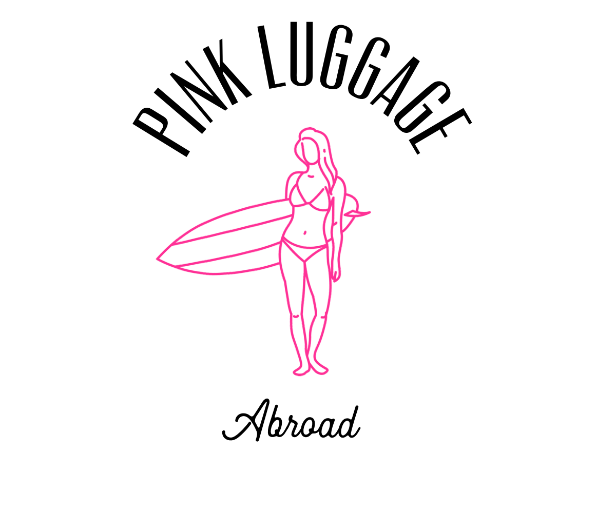 Pink Luggage Abroad Travel Girl