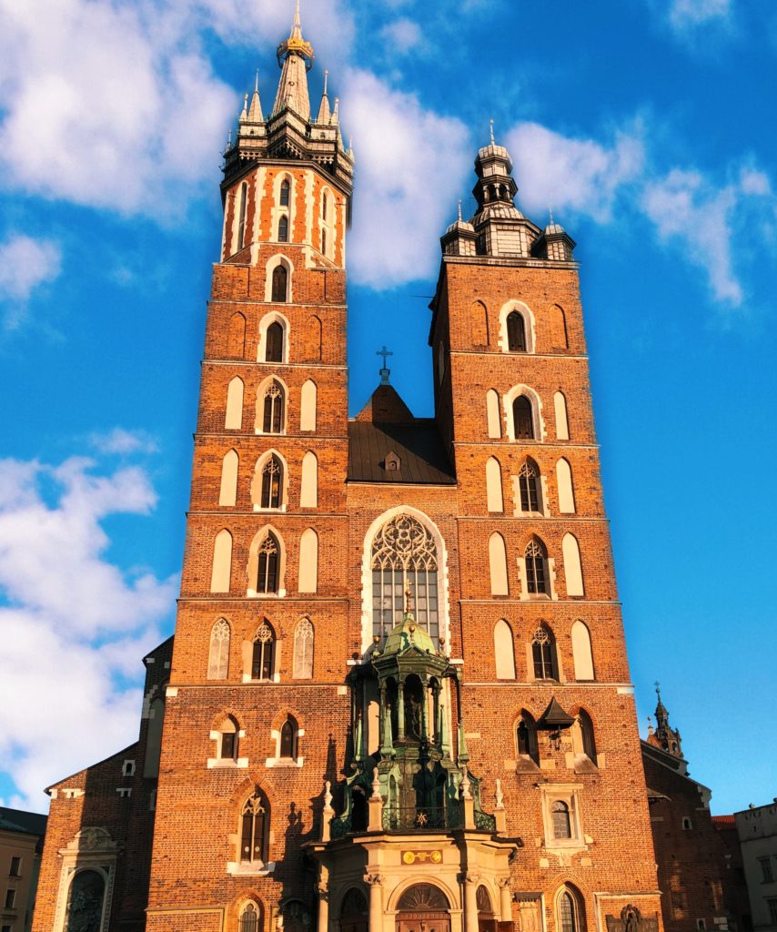 St. Mary's Basilica in the main market square in Krakow