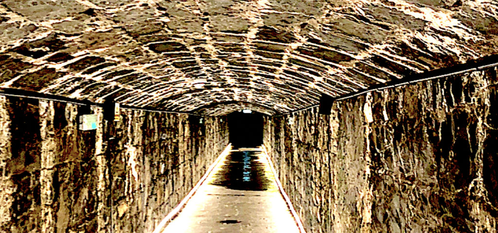 The intense, underground wine cellar at Ashford Castle.