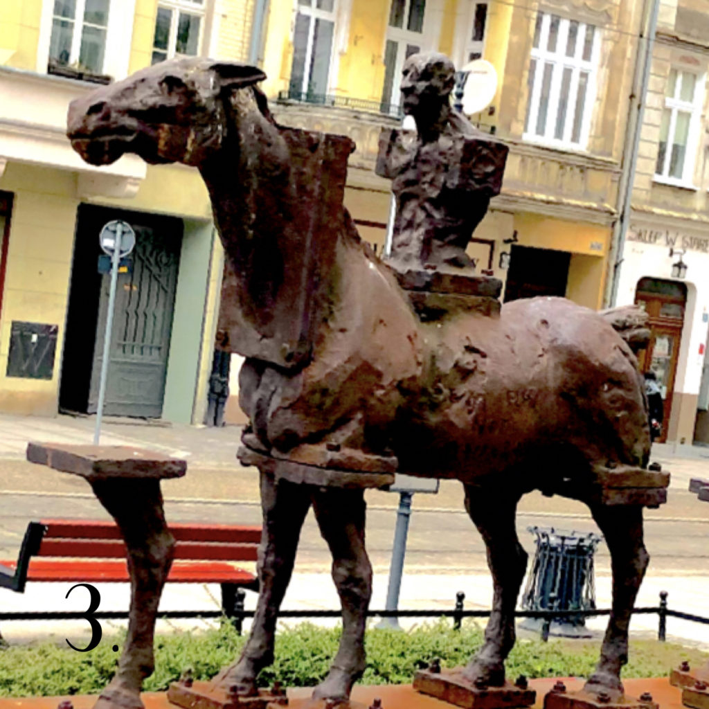 View an artistic horse made from iron during a Wroclaw trip.