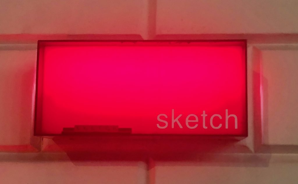 The pink sign at Sketch London